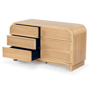 Safavieh Dinah 6 Drawer Wood Dresser Natural SFV2162A