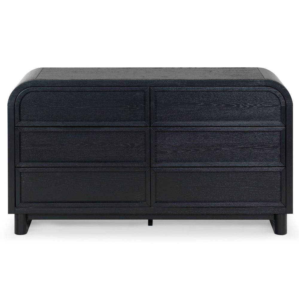 Safavieh DINAH 6-Drawer Wood Dresser – Elegant Storage Solution for Modern Bedrooms and Versatile Spaces Black SFV2162B