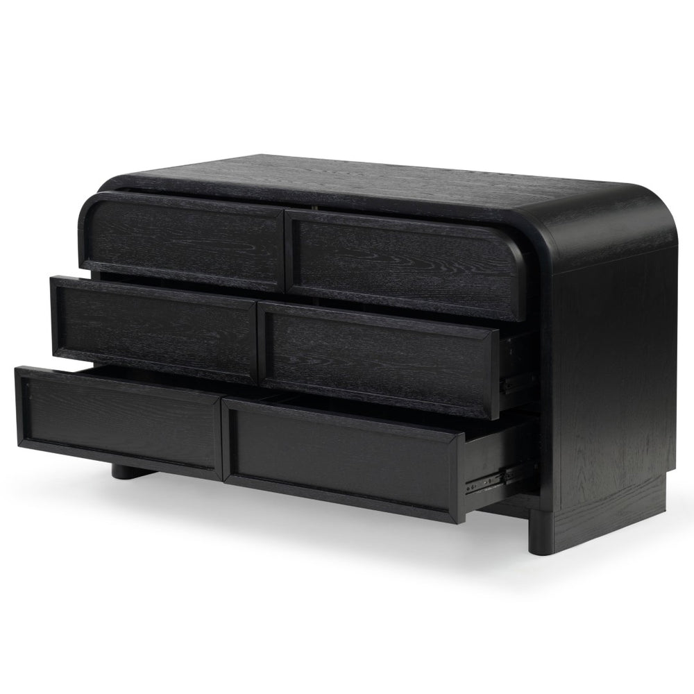 Safavieh DINAH 6-Drawer Wood Dresser – Elegant Storage Solution for Modern Bedrooms and Versatile Spaces Black SFV2162B