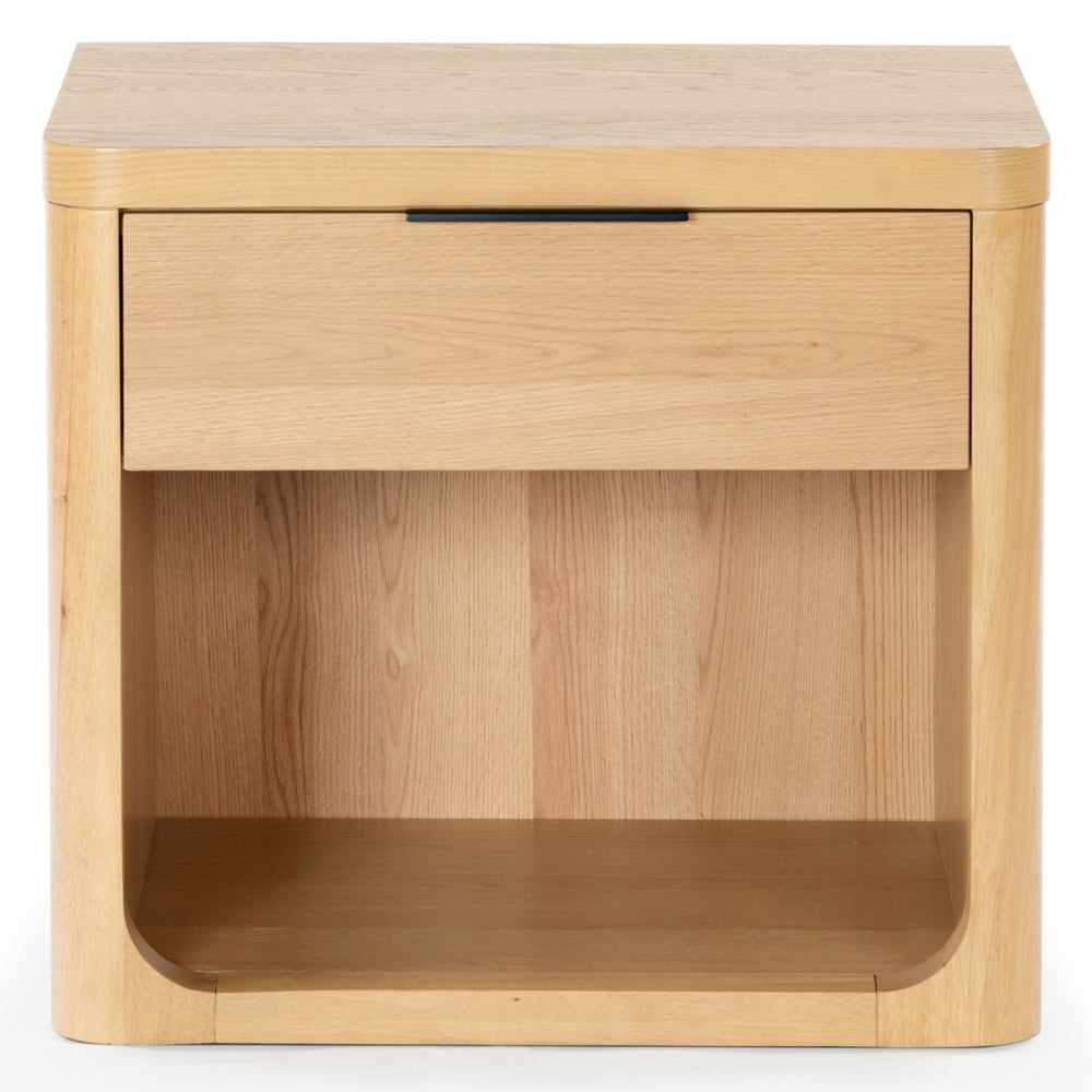 Safavieh RAYLIE Modern 1 Drawer Wood Nightstand with Oak Accents - Stylish Storage for Any Bedroom Decor Natural SFV2163A