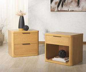 Safavieh RAYLIE Modern 1 Drawer Wood Nightstand with Oak Accents - Stylish Storage for Any Bedroom Decor Natural SFV2163A