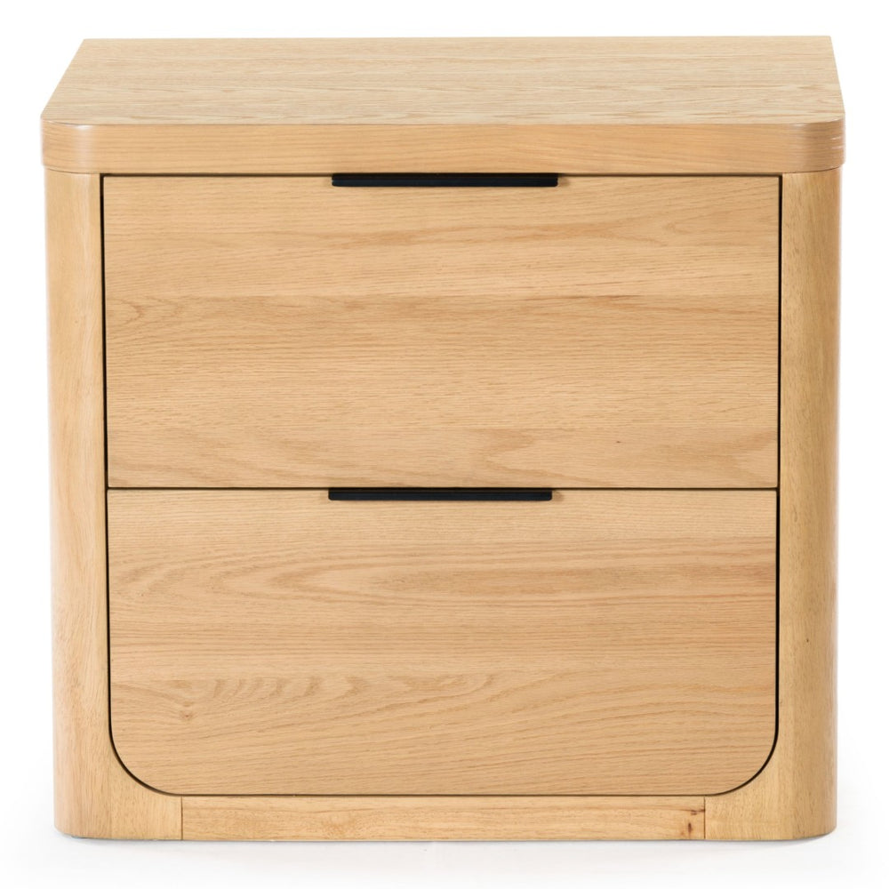 Safavieh RAYLIE 2-Drawer Nightstand - Modern Minimalist Design with Functional Storage for Every Bedroom Natural SFV2164A