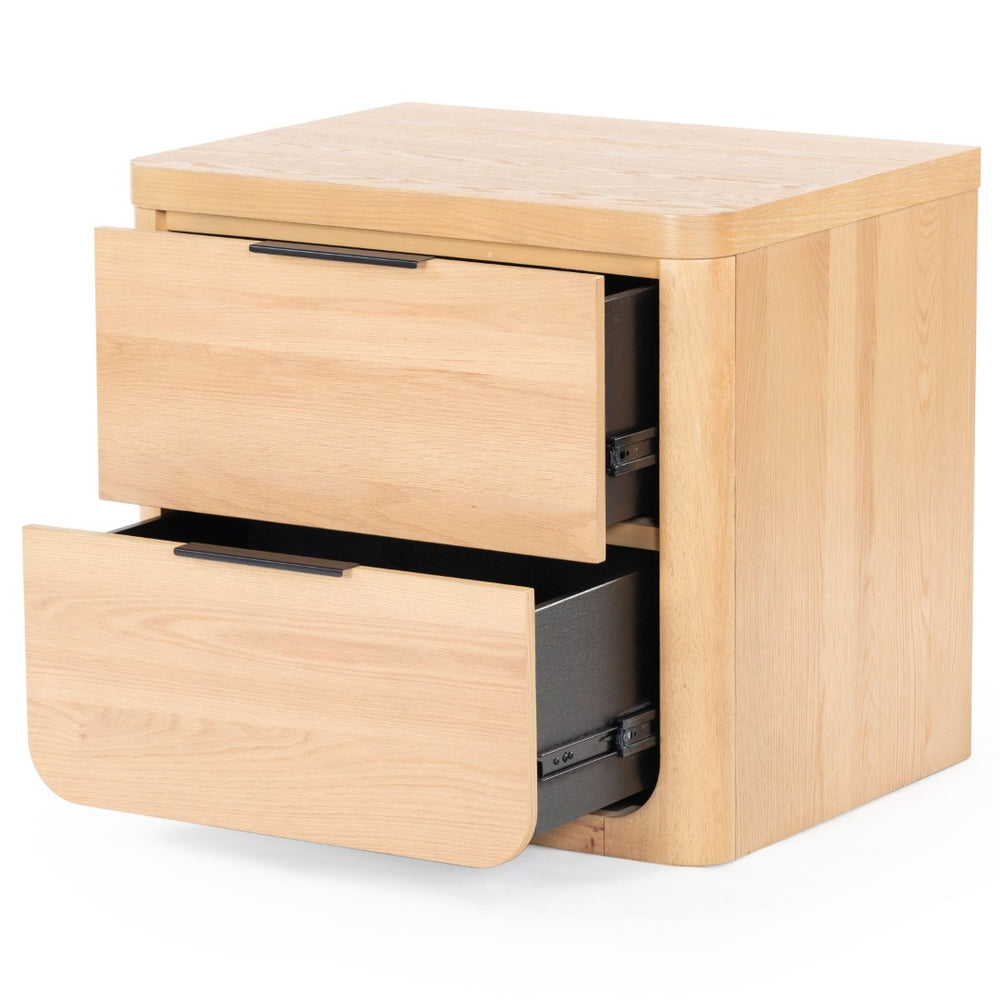 Safavieh RAYLIE 2-Drawer Nightstand - Modern Minimalist Design with Functional Storage for Every Bedroom Natural SFV2164A
