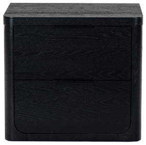 Safavieh Raylie 2 Drawer Wood Nightstand Black SFV2164B