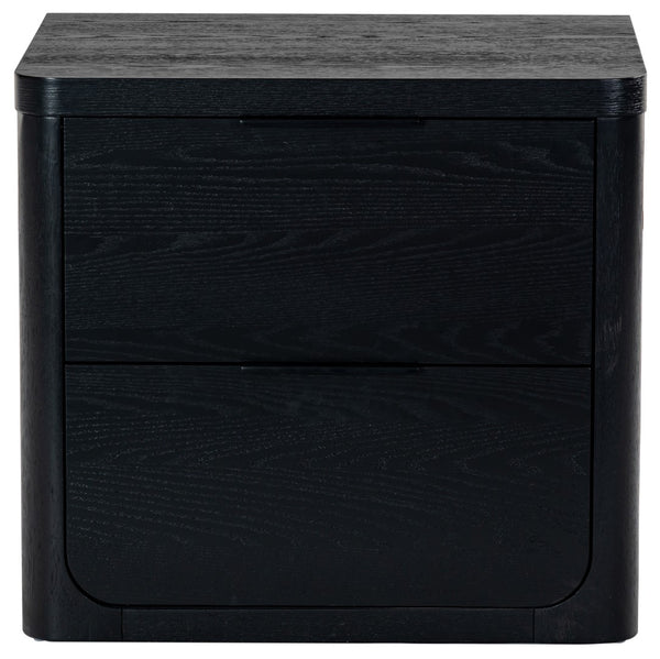 Safavieh Raylie 2 Drawer Wood Nightstand Black SFV2164B