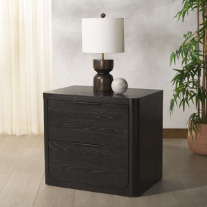 Safavieh RAYLIE 2-Drawer Nightstand - Modern Minimalist Design with Functional Storage for Every Bedroom Black SFV2164B