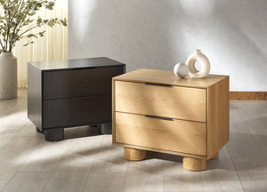 Safavieh ADDYSON Wood 2-Drawer Nightstand - Elegant Storage Solution with Modern Design for Your Bedroom Black SFV2170B