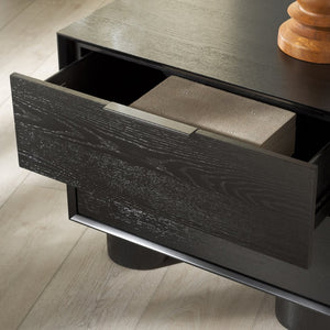 Safavieh ADDYSON Wood 2-Drawer Nightstand - Elegant Storage Solution with Modern Design for Your Bedroom Black SFV2170B