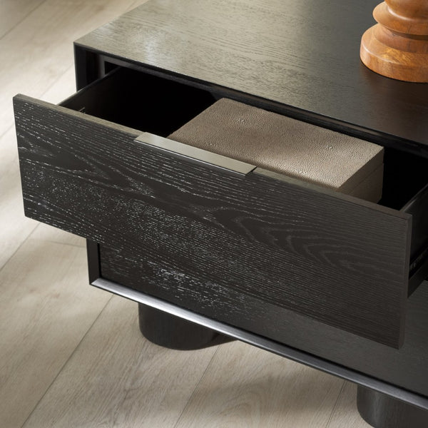 Safavieh ADDYSON Wood 2-Drawer Nightstand - Elegant Storage Solution with Modern Design for Your Bedroom Black SFV2170B