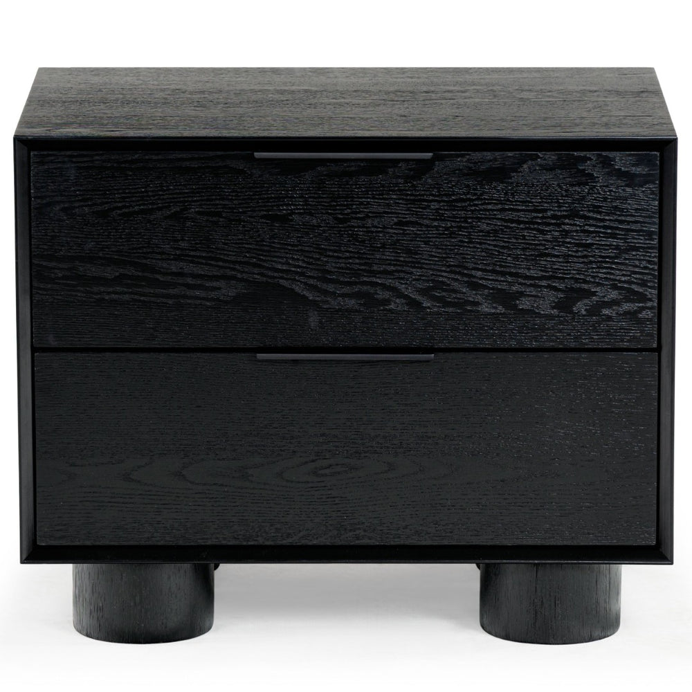 Safavieh ADDYSON Wood 2-Drawer Nightstand - Elegant Storage Solution with Modern Design for Your Bedroom Black SFV2170B