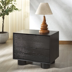 Safavieh ADDYSON Wood 2-Drawer Nightstand - Elegant Storage Solution with Modern Design for Your Bedroom Black SFV2170B