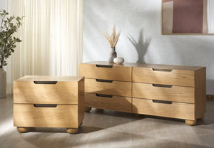 Safavieh BEETHOVEN Wood 6-Drawer Dresser - Modern Minimalist Storage Solution for Stylish Bedroom Organization Natural SFV2172A