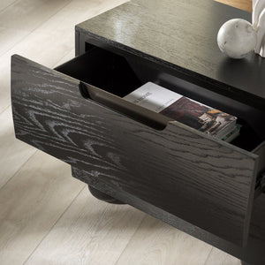 Safavieh BEETHOVEN Wood 2-Drawer Nightstand - Modern Design with Spacious Storage for Stylish Bedrooms Black SFV2171B
