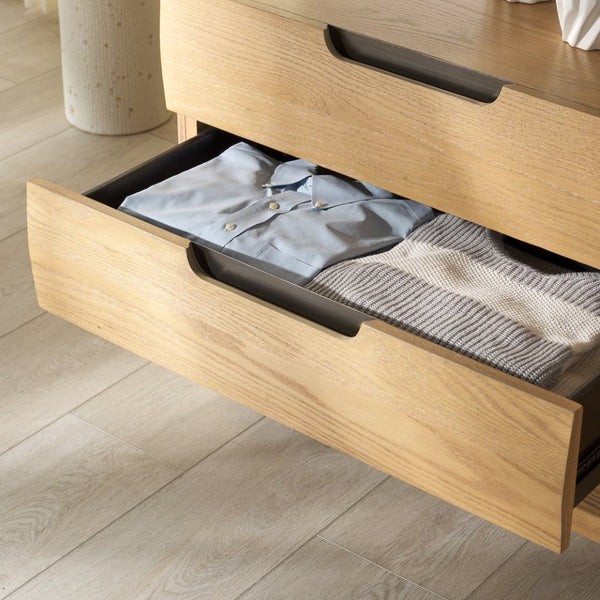 Safavieh BEETHOVEN Wood 6-Drawer Dresser - Modern Minimalist Storage Solution for Stylish Bedroom Organization Natural SFV2172A