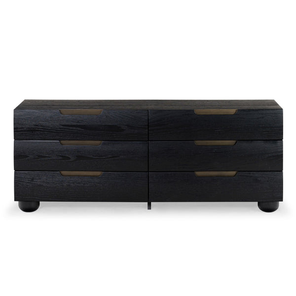 Safavieh Beethoven Wood 6 Drawer Dresser SFV2172B Black