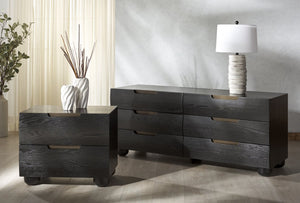 Safavieh BEETHOVEN Wood 2-Drawer Nightstand - Modern Design with Spacious Storage for Stylish Bedrooms Black SFV2171B