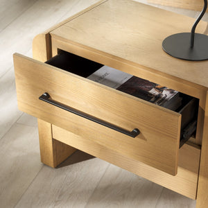 Safavieh KATRINA Wood 2-Drawer Nightstand – Elegant Black Finish, Sturdy Design & Timeless Bedroom Style Natural / Black SFV2173A