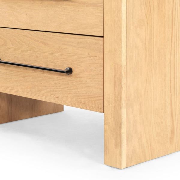 Safavieh Katrina Wood 2 Drawer Nightstand SFV2173A Natural / Black