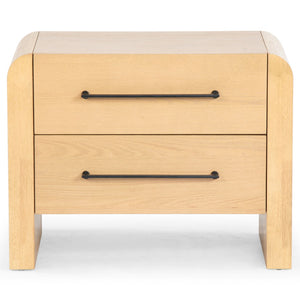 Safavieh Katrina Wood 2 Drawer Nightstand SFV2173A Natural / Black