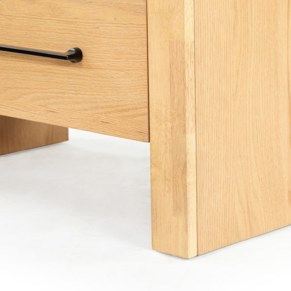 Safavieh Katrina Wood 2 Drawer Nightstand SFV2173A Natural / Black