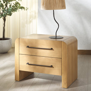 Safavieh KATRINA Wood 2-Drawer Nightstand – Elegant Black Finish, Sturdy Design & Timeless Bedroom Style Natural / Black SFV2173A