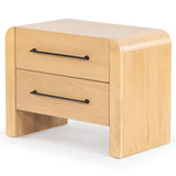 Safavieh Katrina Wood 2 Drawer Nightstand SFV2173A Natural / Black