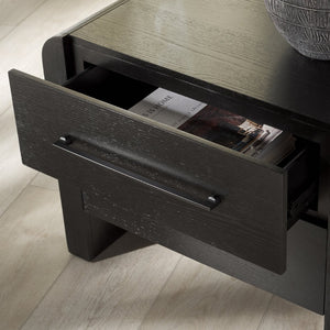 Safavieh KATRINA Wood 2-Drawer Nightstand – Elegant Black Finish, Sturdy Design & Timeless Bedroom Style Black / Black SFV2173B