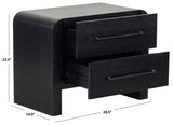 Safavieh Katrina Wood 2 Drawer Nightstand SFV2173B Black / Black