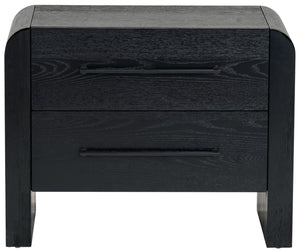 Safavieh Katrina Wood 2 Drawer Nightstand SFV2173B Black / Black