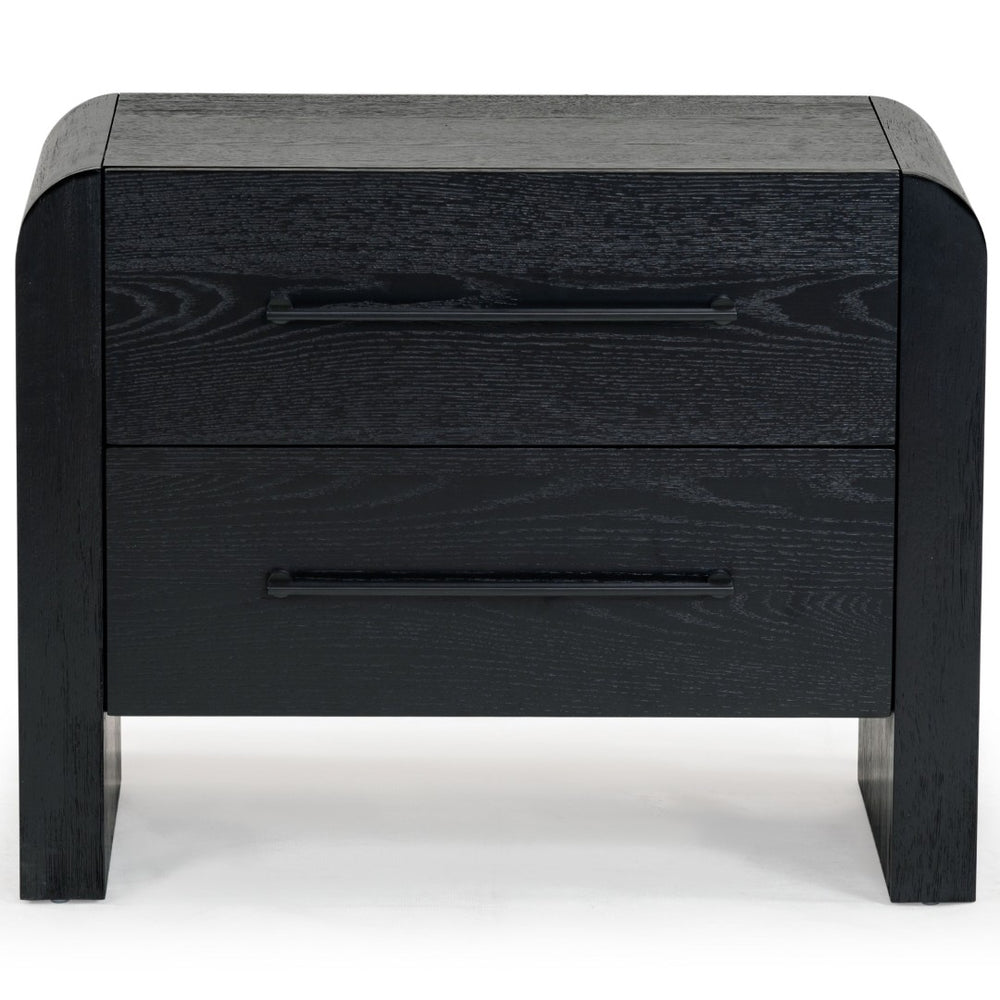 Safavieh KATRINA Wood 2-Drawer Nightstand – Elegant Black Finish, Sturdy Design & Timeless Bedroom Style Black / Black SFV2173B