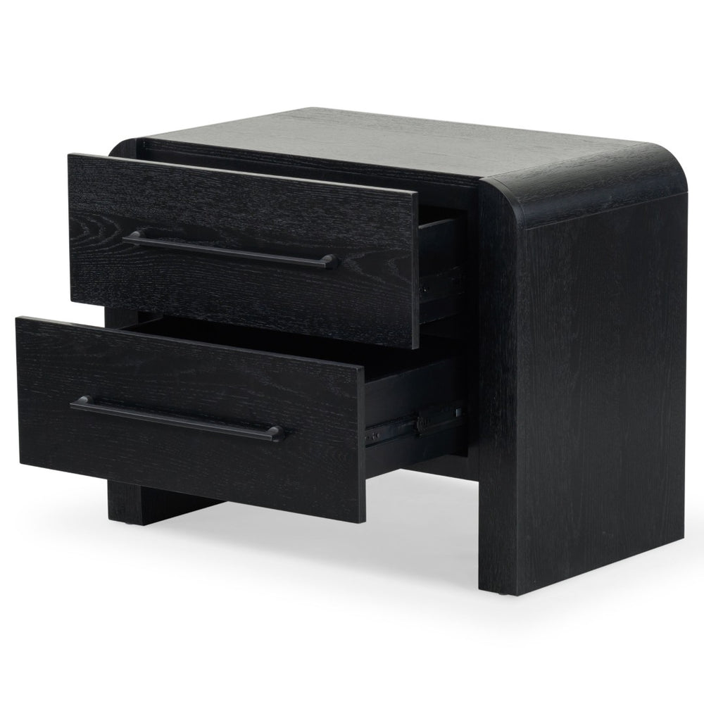 Safavieh KATRINA Wood 2-Drawer Nightstand – Elegant Black Finish, Sturdy Design & Timeless Bedroom Style Black / Black SFV2173B
