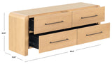 Safavieh Katrina Wood 4 Drawer Dresser SFV2174A Natural / Black