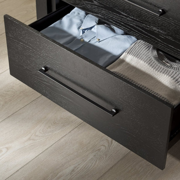 Safavieh KATRINA Wood 4-Drawer Dresser – Elegant Storage Solution with Timeless Design for Modern Spaces Black / Black SFV2174B