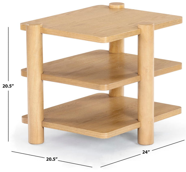 Safavieh Edisyn 3 Shelf Wood Accent Table Natural SFV2176A