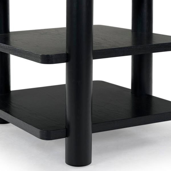 Safavieh Edisyn 3 Shelf Wood Accent Table Black SFV2176B