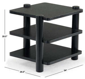 Safavieh Edisyn 3 Shelf Wood Accent Table Black SFV2176B