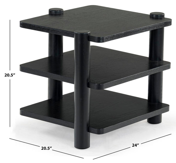 Safavieh Edisyn 3 Shelf Wood Accent Table Black SFV2176B