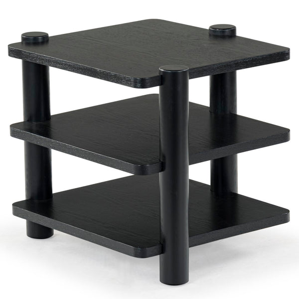 Safavieh Edisyn 3 Shelf Wood Accent Table Black SFV2176B