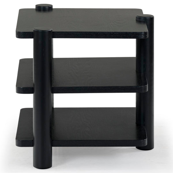 Safavieh Edisyn 3 Shelf Wood Accent Table Black SFV2176B