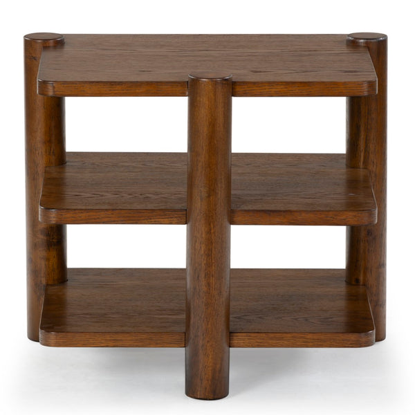 Safavieh Edisyn 3 Shelf Wood Accent Table Medium Oak SFV2176C