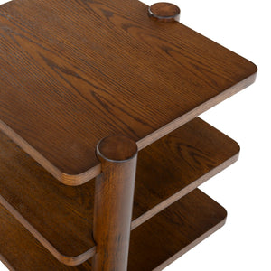 Safavieh Edisyn 3 Shelf Wood Accent Table Medium Oak SFV2176C