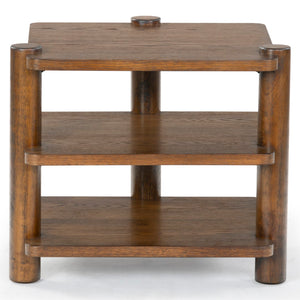 Safavieh Edisyn 3 Shelf Wood Accent Table Medium Oak SFV2176C