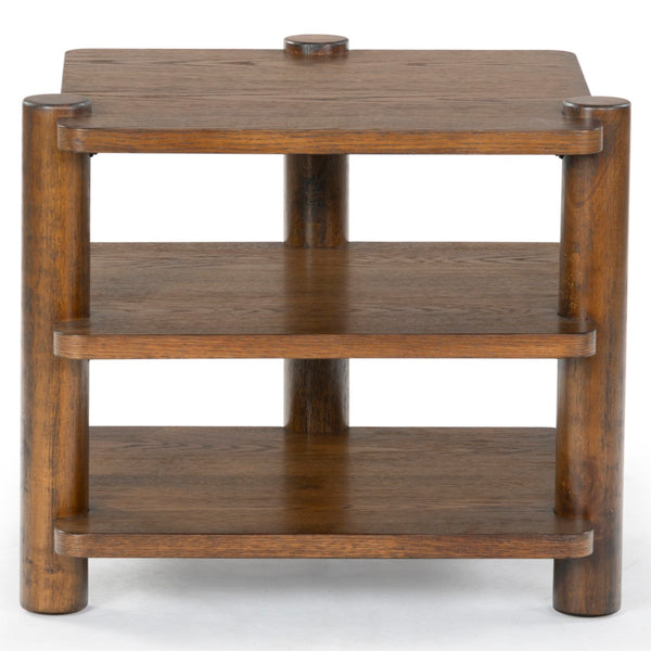Safavieh Edisyn 3 Shelf Wood Accent Table Medium Oak SFV2176C