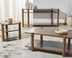 Safavieh EDISYN 3-Shelf Wood Accent Table - Modern Minimalist Design for Stylish Storage and Display Solutions Medium Oak SFV2176C