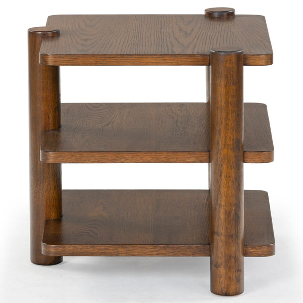 Safavieh Edisyn 3 Shelf Wood Accent Table Medium Oak SFV2176C