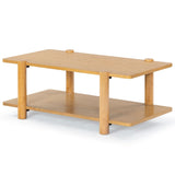 Safavieh Edisyn 2 Shelf Wood Coffee Table Natural SFV2177A