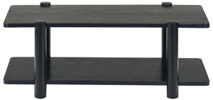 Safavieh EDISYN Modern Two-Tier Wood Coffee Table with Storage | Sleek Design for Contemporary Living Spaces Black SFV2177B