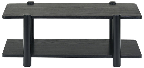 Safavieh EDISYN Modern Two-Tier Wood Coffee Table with Storage | Sleek Design for Contemporary Living Spaces Black SFV2177B