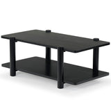 Safavieh Edisyn 2 Shelf Wood Coffee Table Black SFV2177B