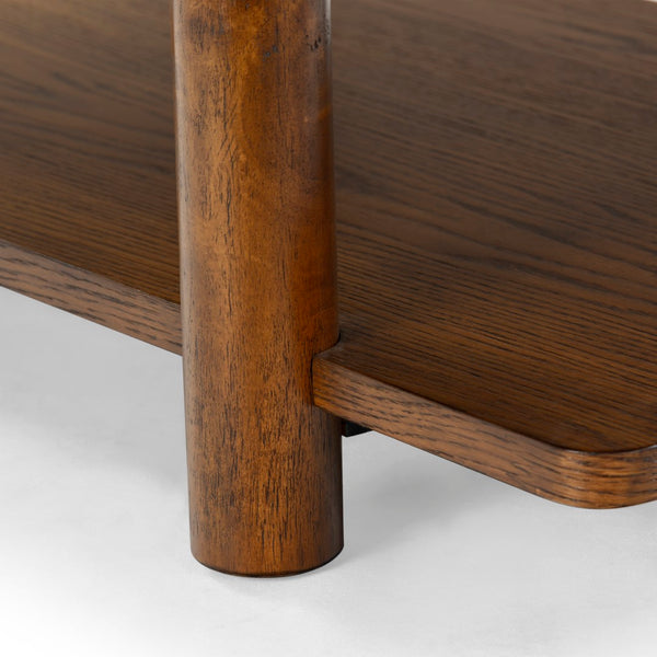 Safavieh Edisyn 2 Shelf Wood Coffee Table Medium Oak SFV2177C